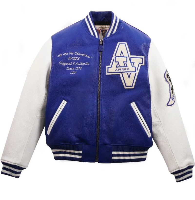 Avirex-Wildcat-Varsity-Jacket-Blue-Front