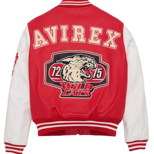 Avirex Wildcat Varsity Jacket Red Back