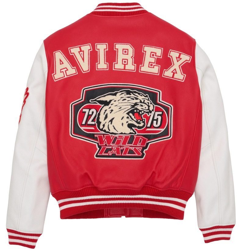 Avirex Wildcat Varsity Jacket Red Back