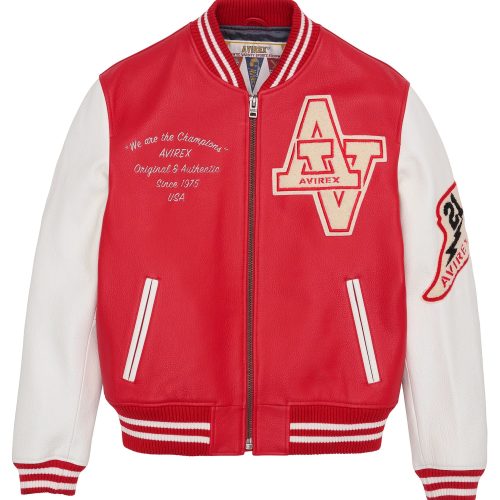 Avirex-Wildcat-Varsity-Jacket-Red-Front