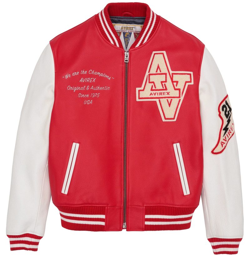 Avirex-Wildcat-Varsity-Jacket-Red-Front