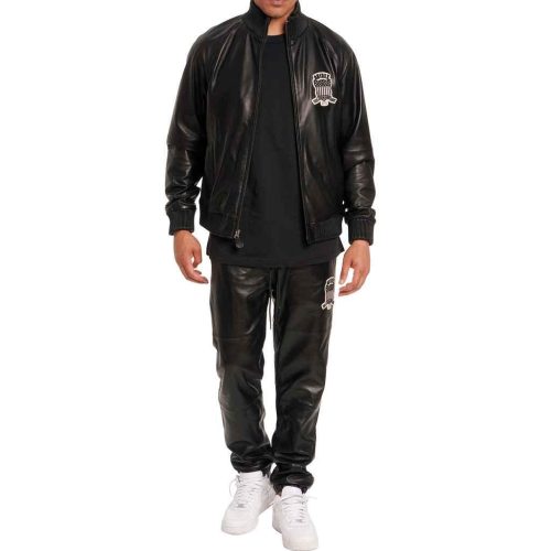 AvirexMensBlackLeatherTrackSuit 2