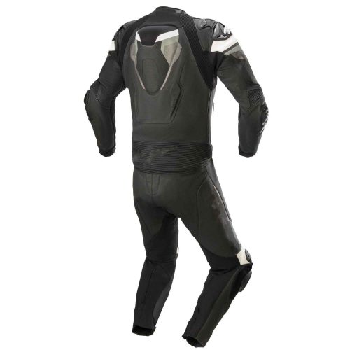 LeatherJacketGear Atem v4 2 Piece Leather Suit Black White Back