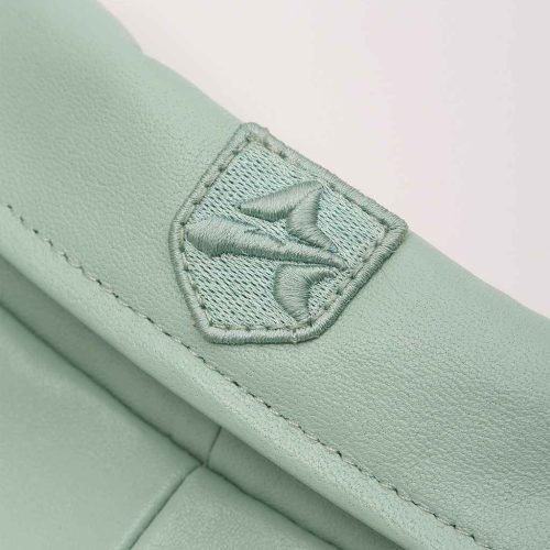 Mens Avirex Icon Seafoam Leather Bomber Jacket Vintage Collar Embroidery