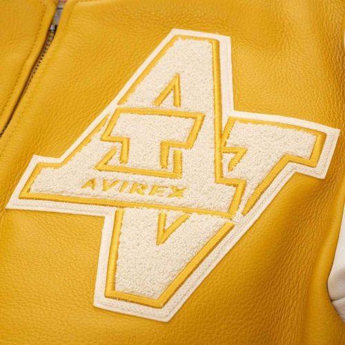 MensAvirexLeatherWildcatVarsityJacket 4