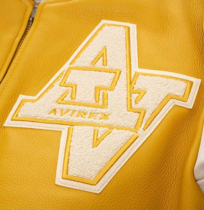 MensAvirexLeatherWildcatVarsityJacket 4