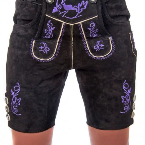 Traditional-Lederhosen-Women-Sophie-Black-Front