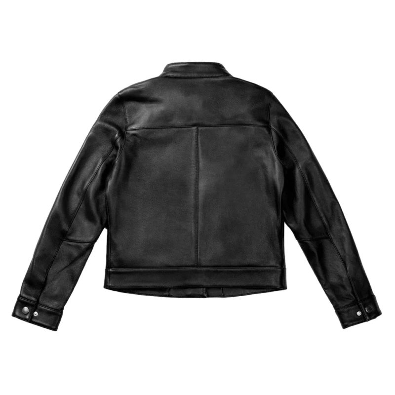 Womens Black Cafe Racer Leather Jacket