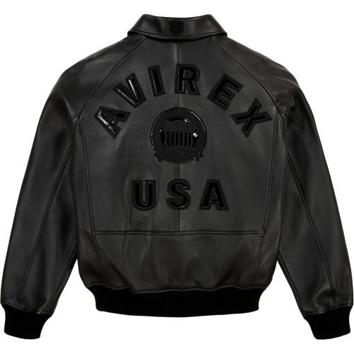 all black avirex icon jacket black