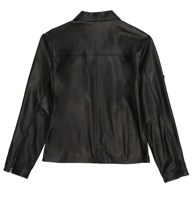 avirex leather aviator shirt jacket back