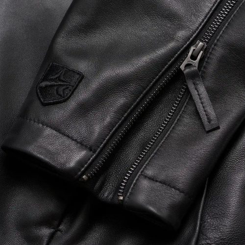 avirex leather aviator shirt jacket crest patch